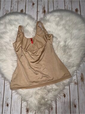 SPANX Womens Tank Top Camisole Shaper Smoothing Bronze 1X Open Bust Tan Nude